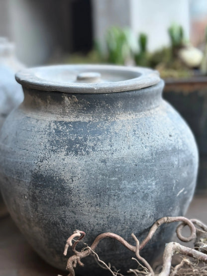 Old Jar with Lid - Trapa Living (right in the image)