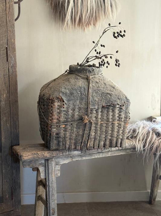 Authentic Clay Basket Wrapped with Wire XXL - Trapa Living (12)