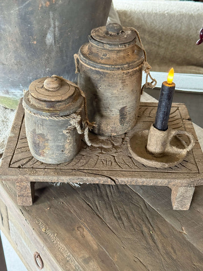 Oude Bajot met Houtsnijwerk – 35 x 24 x 8 cm- (LH08)