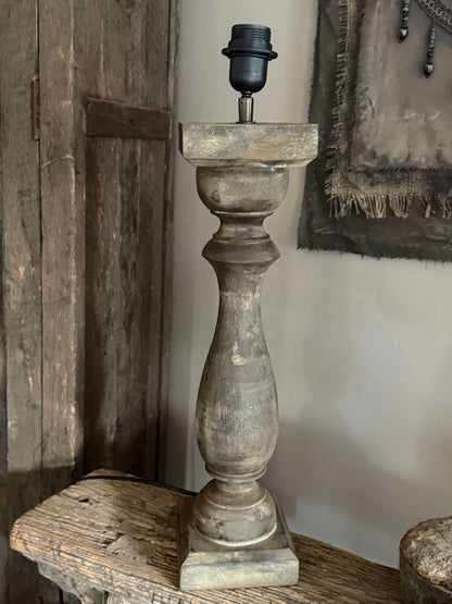 Balusterlamp -Donkerbruin/Vergrijsd Hout- verkrijgbaar in 2 maten