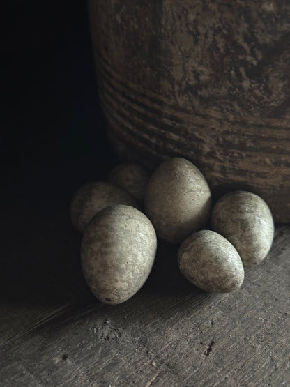 Set van 6 handgemaakte betonnen eitjes – PMR