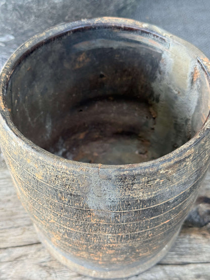 Oud houten potje uit India (LH1)