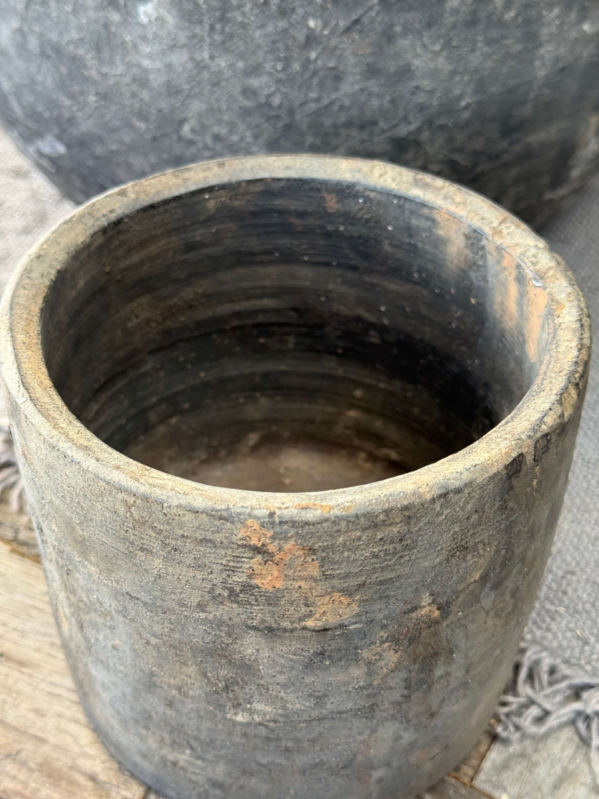 Oud houten potje uit India (LH3)