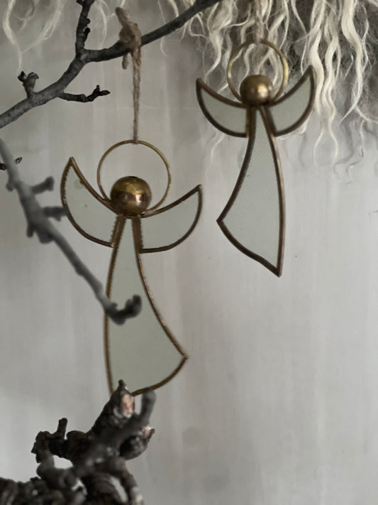 Angel pendant made of bubble glass/metal, available in M ​​and L