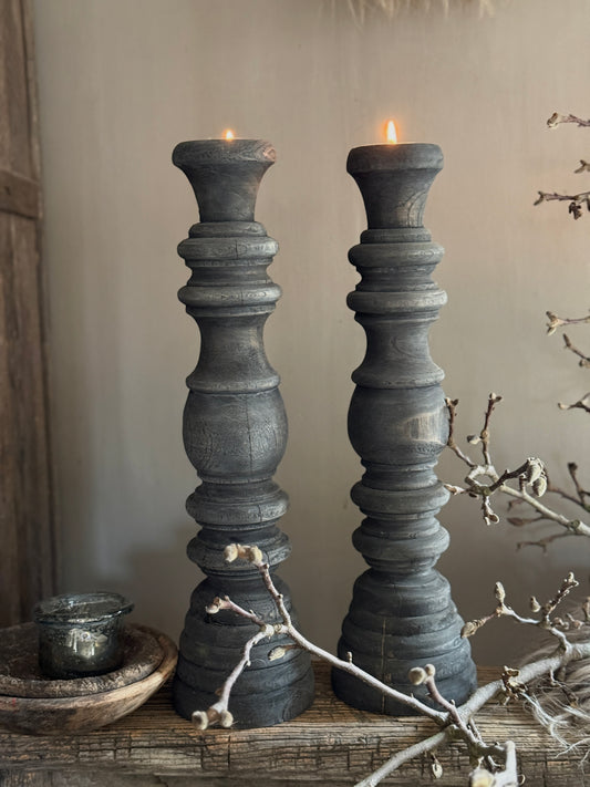 Baluster Kerzenhalter – Dunkelgrau/Schwarz | 50 cm