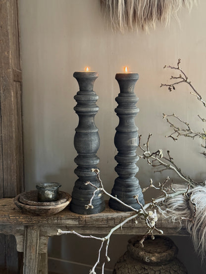 Baluster Kerzenhalter – Dunkelgrau/Schwarz | 50 cm