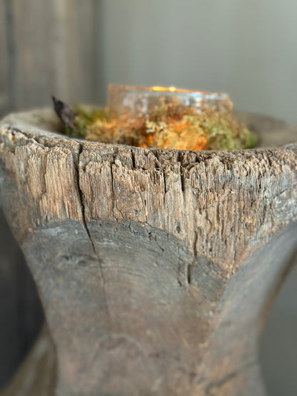 Oude Houten Vijzel – India, Inclusief Windlicht