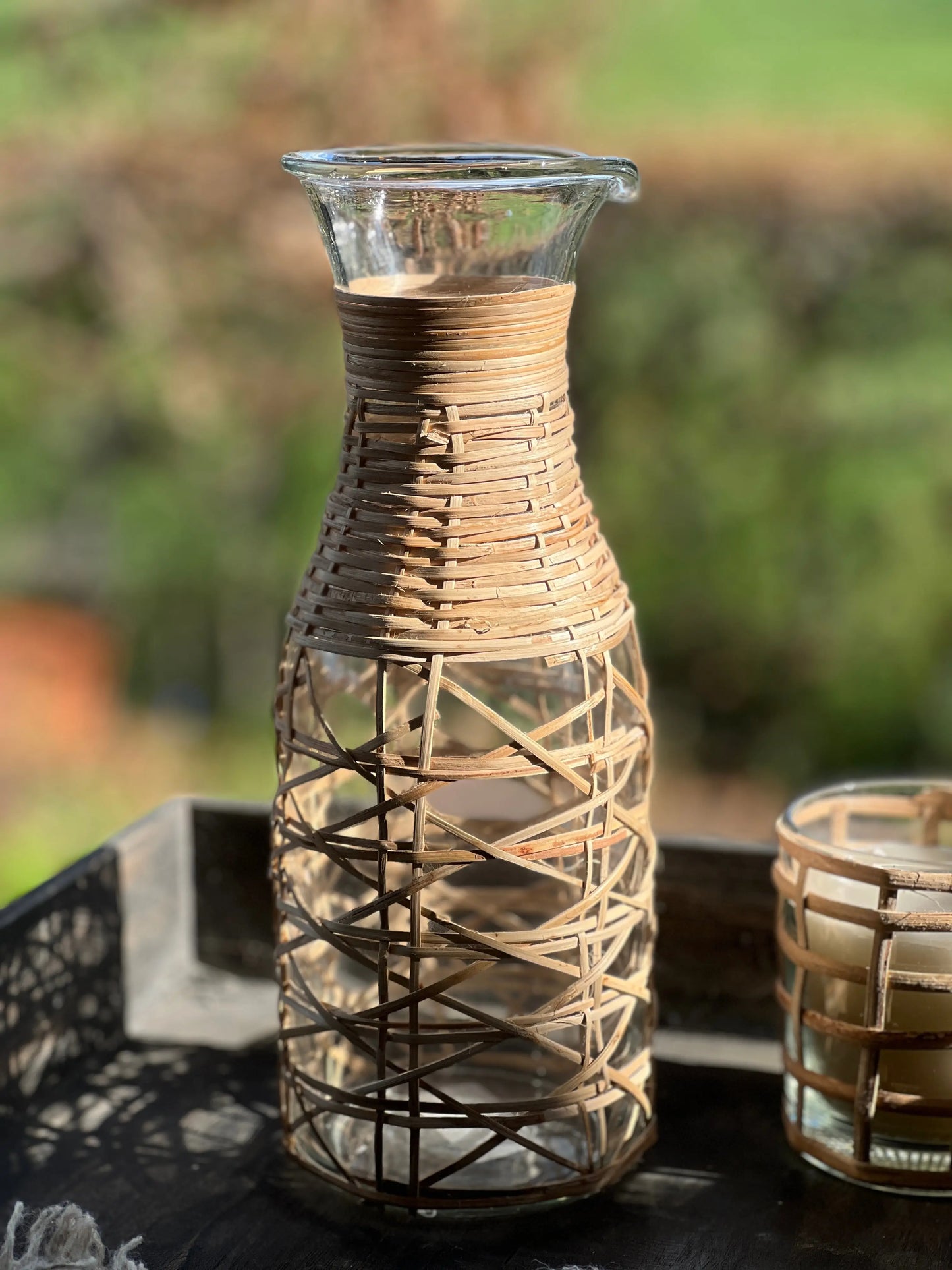 Reed bound carafe "Flower"