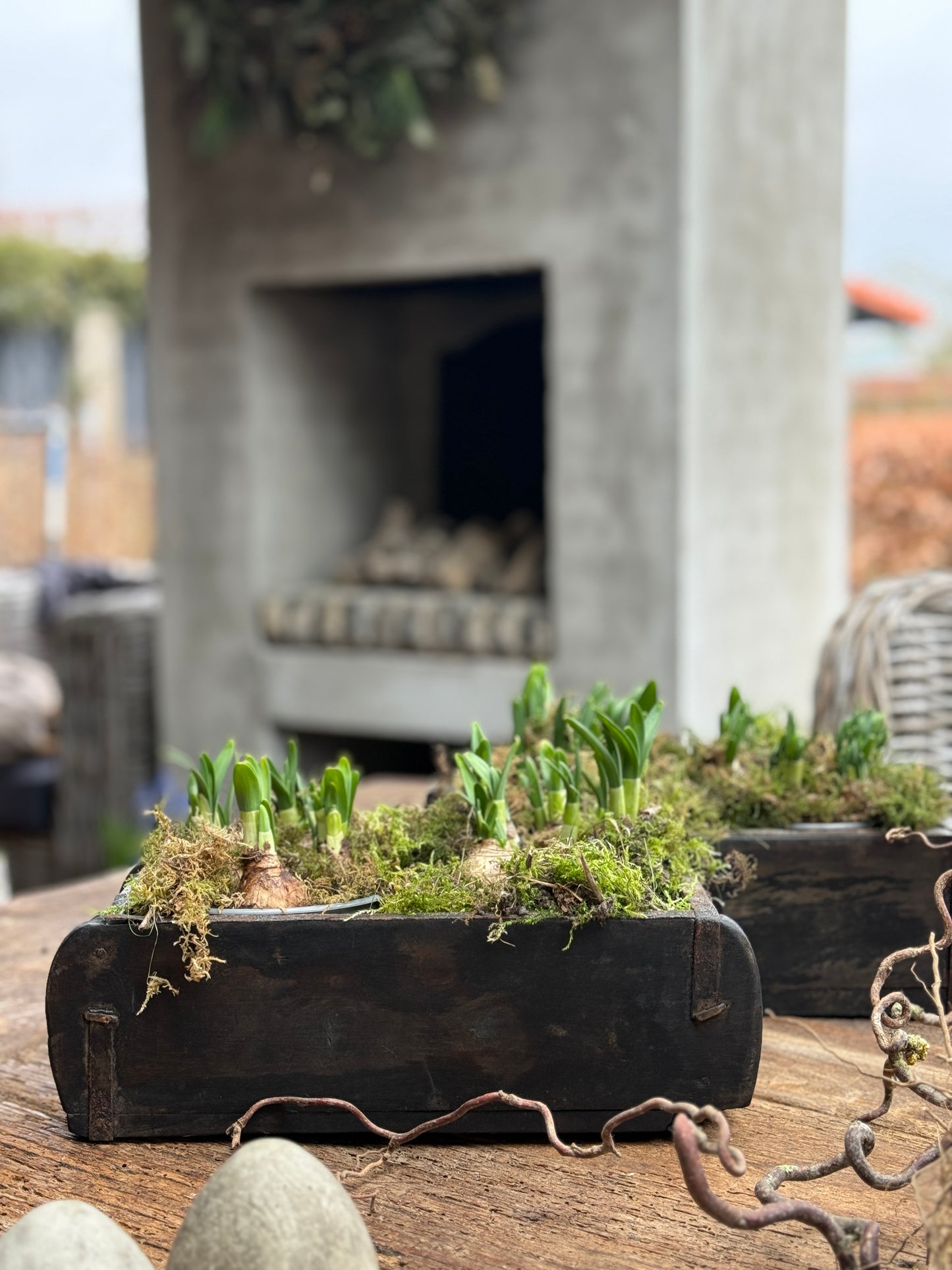 Holzsteinform mit 1 Fach – Dunkel verwittertes Holz