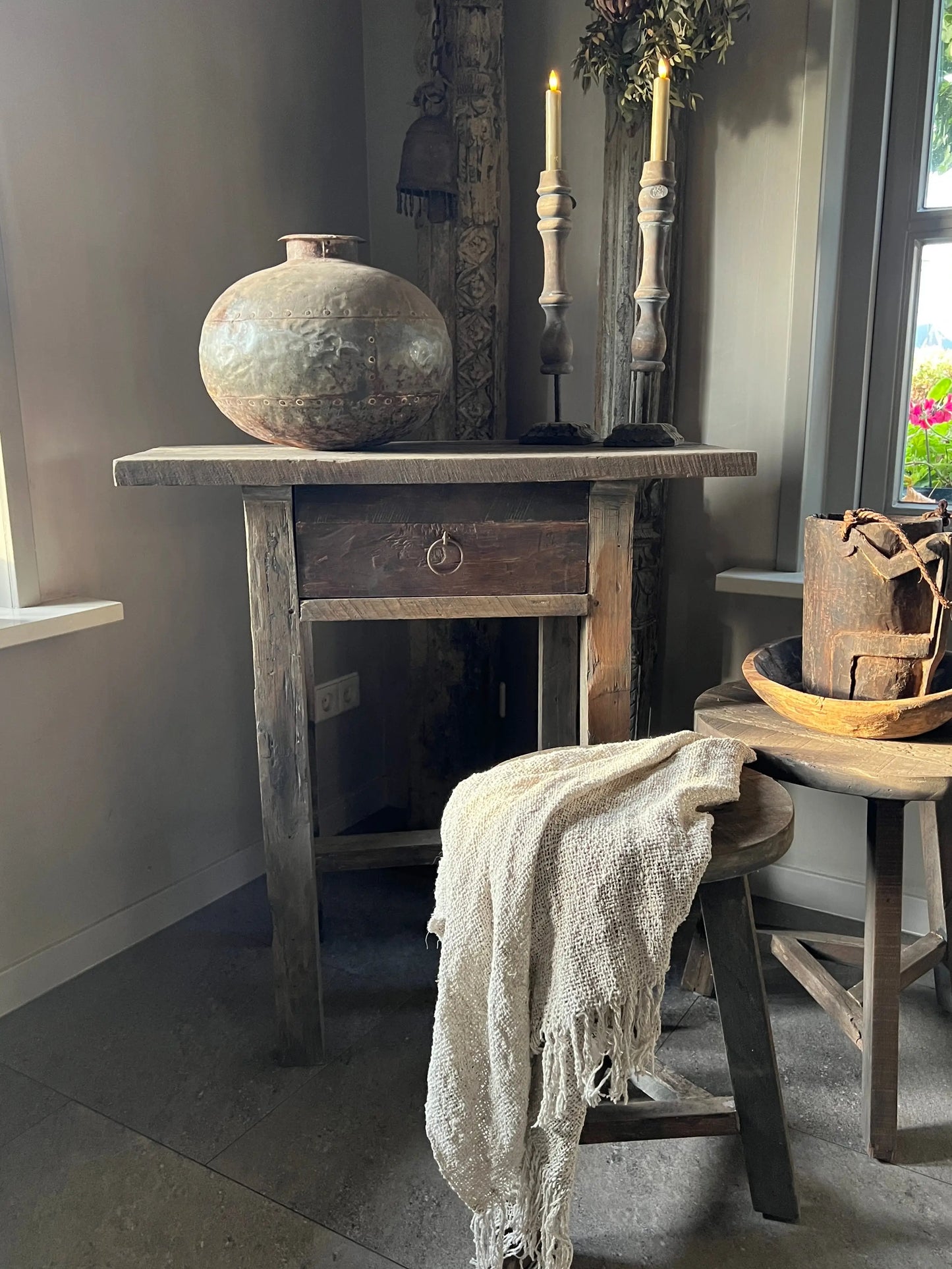 Side table Driftwood with 1 drawer - Trapa Living