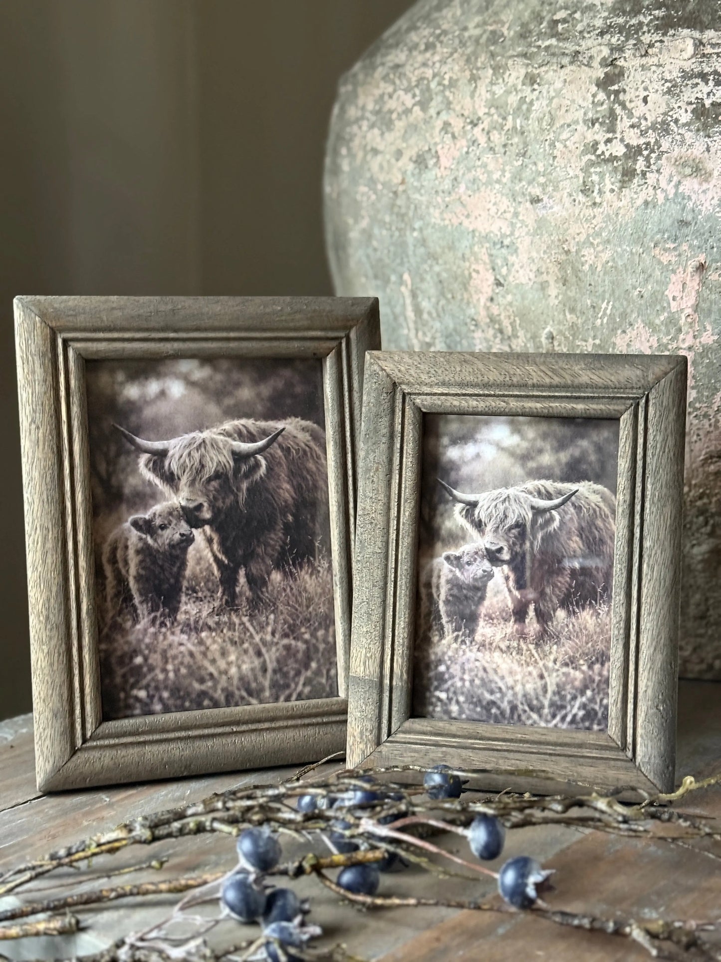 Wooden Photo Frame Brown/Grey available in 2 sizes