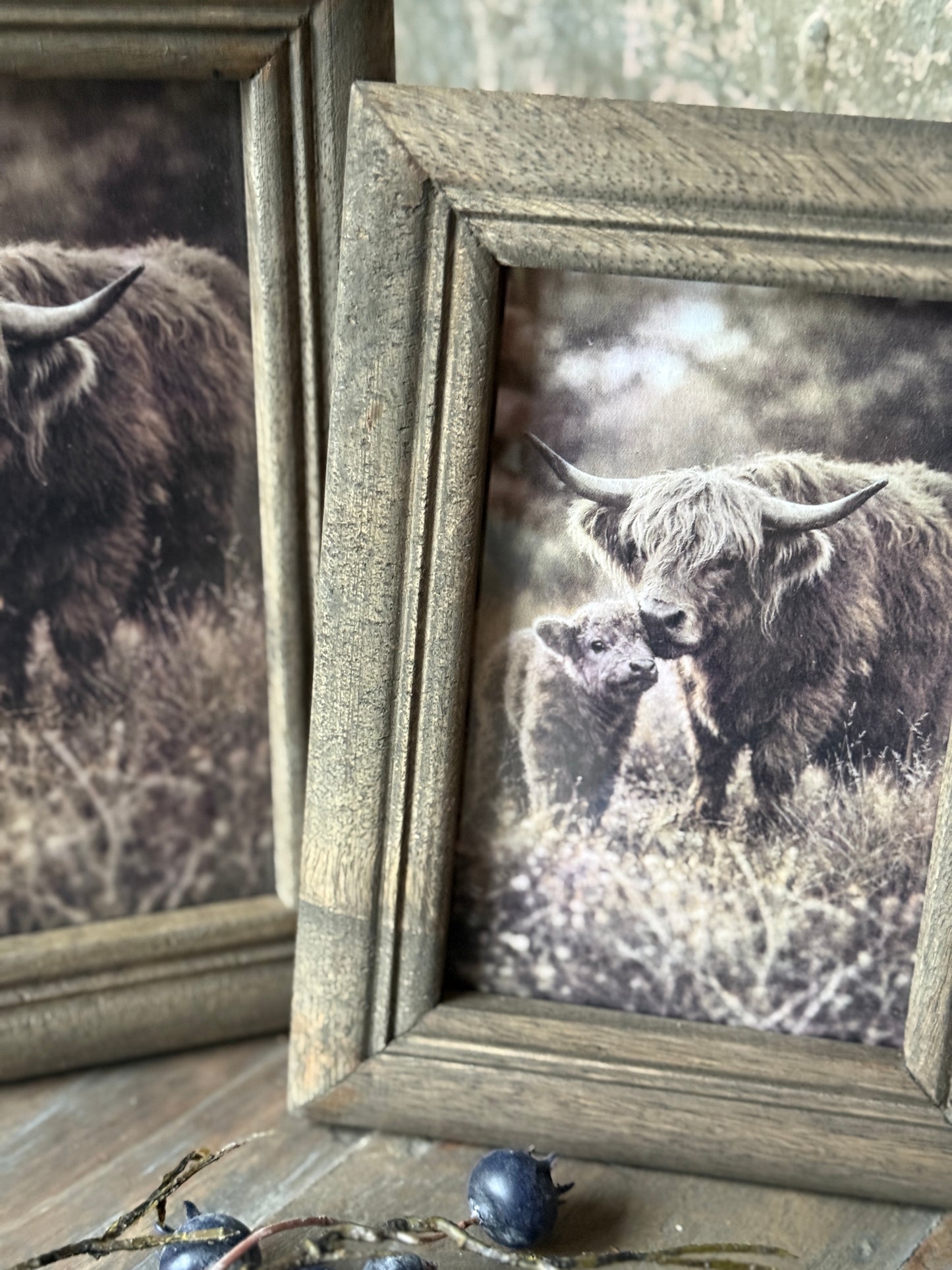 Wooden Photo Frame Brown/Gray