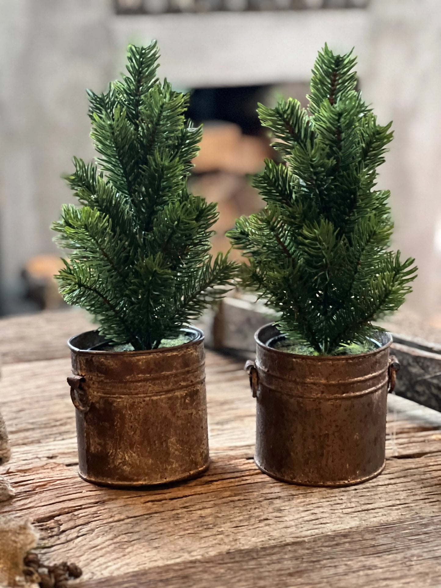Artificial Christmas tree in plastic pot available in 2 sizes