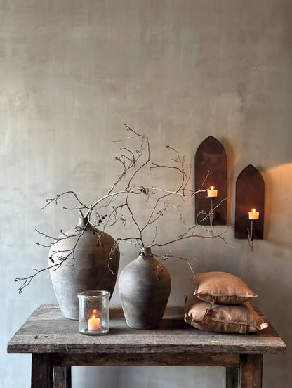 Aura Peeperkorn Wall Sconces – Iron with Rusty Finish