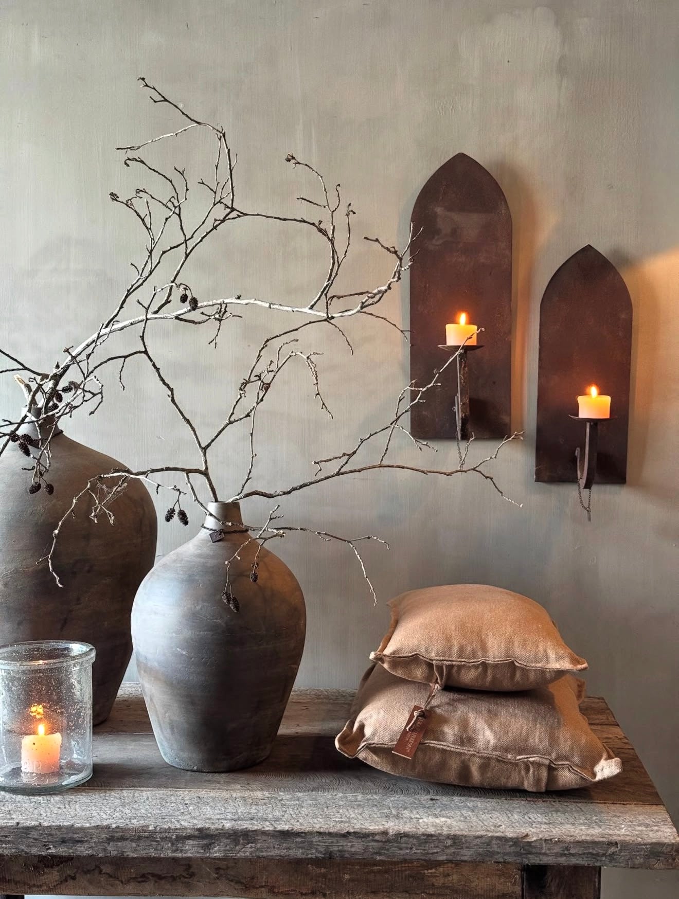 Aura Peeperkorn Wandkandelaren – IJzer met Roestige Afwerking