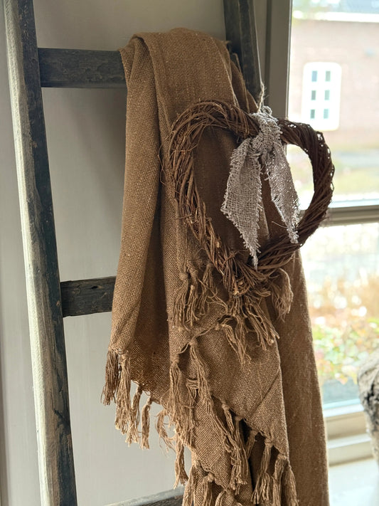 Willow heart with shabby ribbon