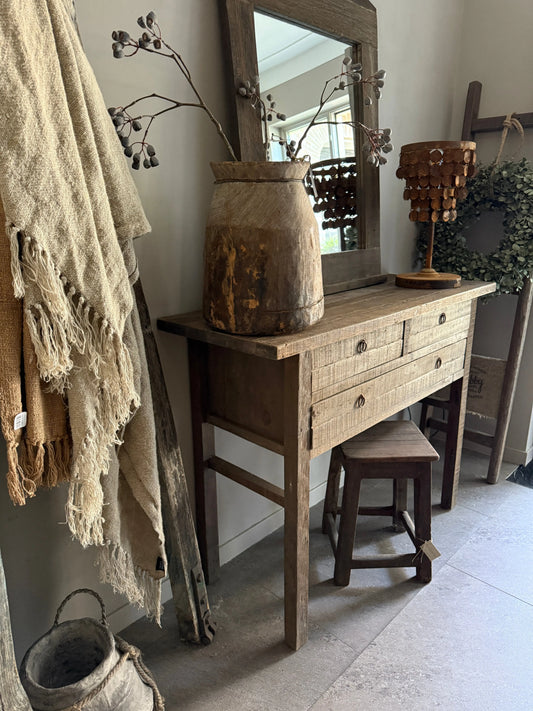 Driftwood Side Table with 3 Drawers - Trapa Living