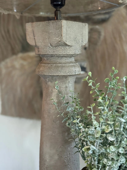 Baluster Lamp Made of Solid Wood – Stonelook Taupe – 3 Sizes