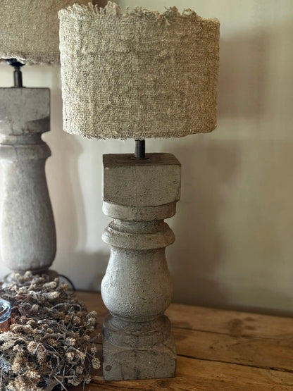 Baluster Lamp Made of Solid Wood – Stonelook Taupe – 3 Sizes