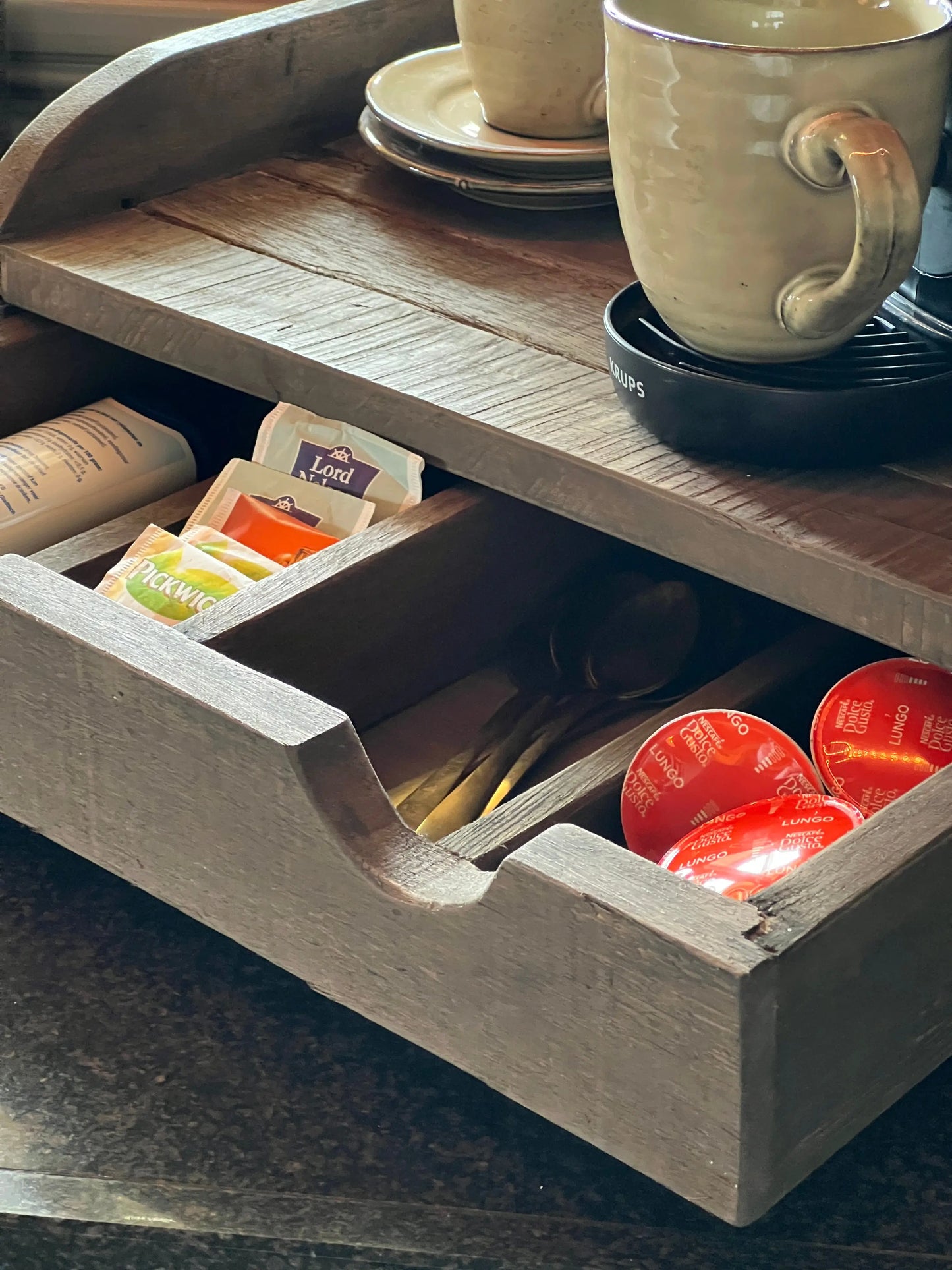 Coffee tray with drawer, XL - Trapa Living