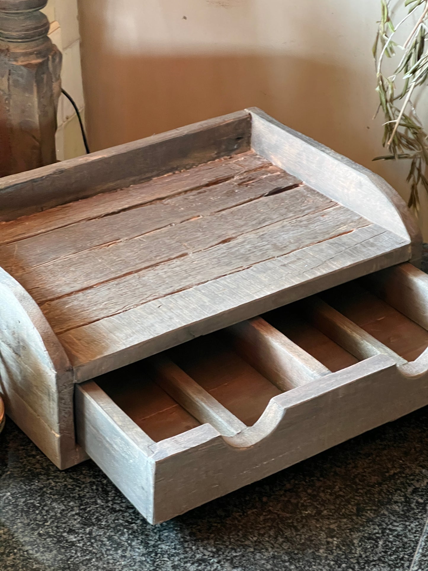 Coffee tray with drawer, size XL