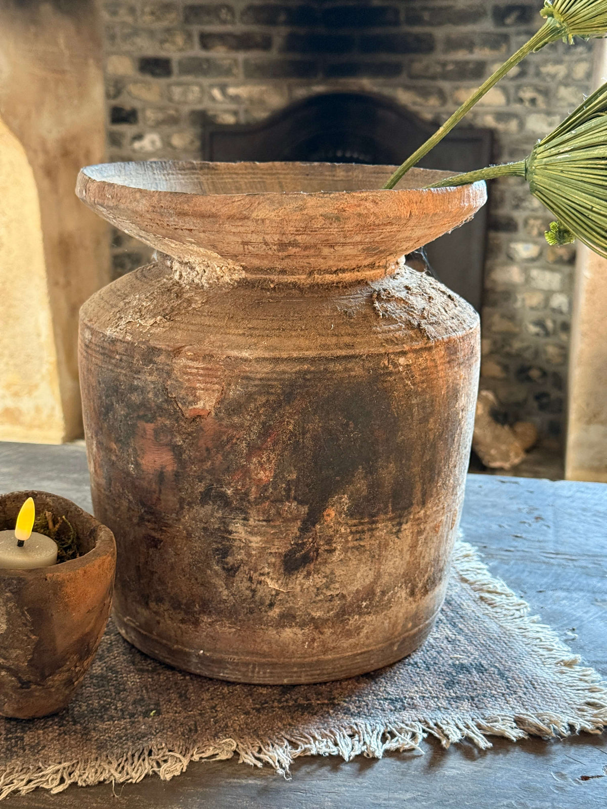 Oude Nepalese Pot/ Vaas- (LH39)