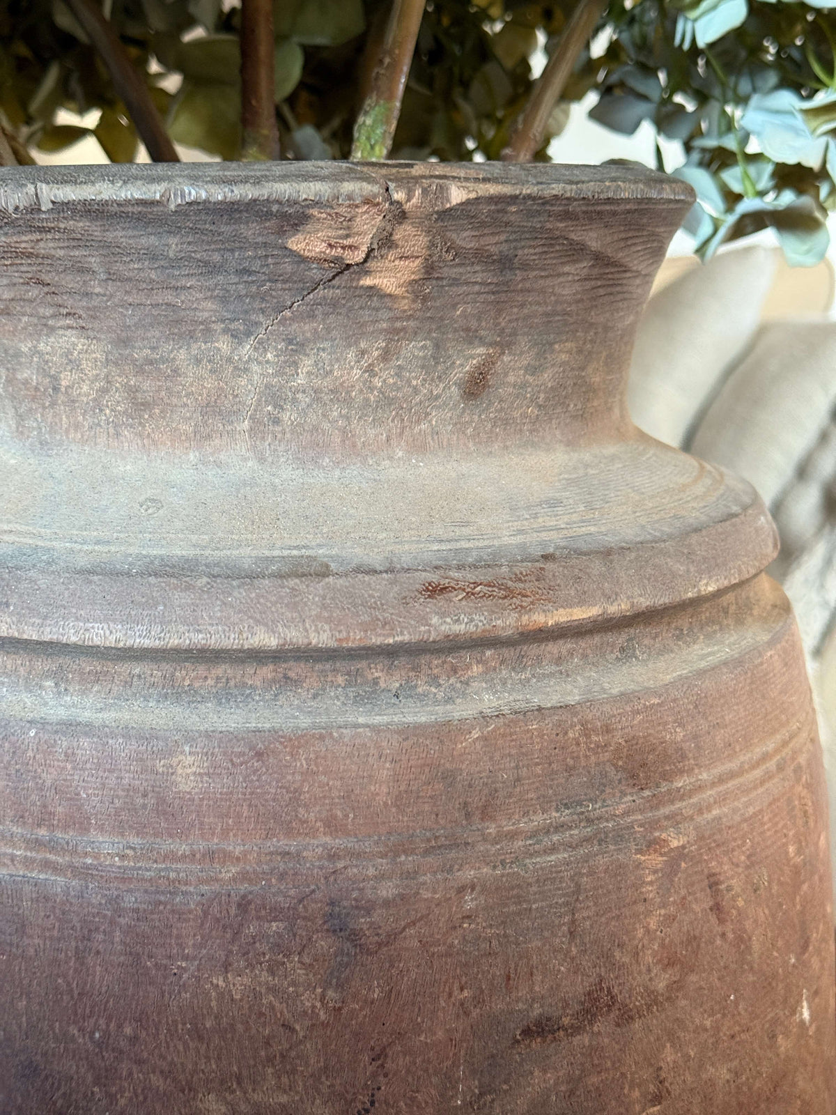 Oude houten Naga pot XXL- (LH1C)