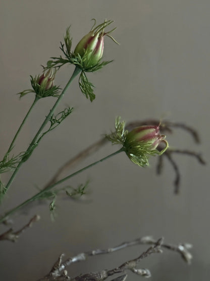 Artificial flower Nigella purple with closed bud