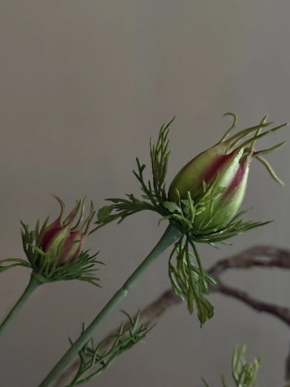 Artificial flower Nigella purple with closed bud
