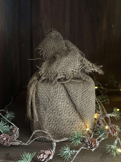 Jute gift bag with coins - San7