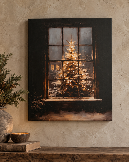 Canvas schilderij Winterse Kerstsfeer (2)