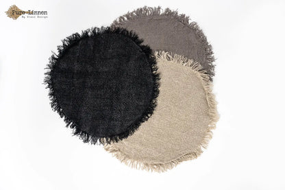 placemats Round 100% linen "Jara" Stonewash