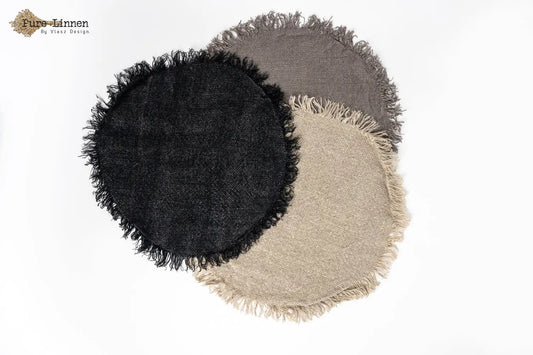Placemats Round 100% linen "Ize" Natural