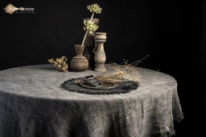 placemats Round 100% linen "Jara" Stonewash