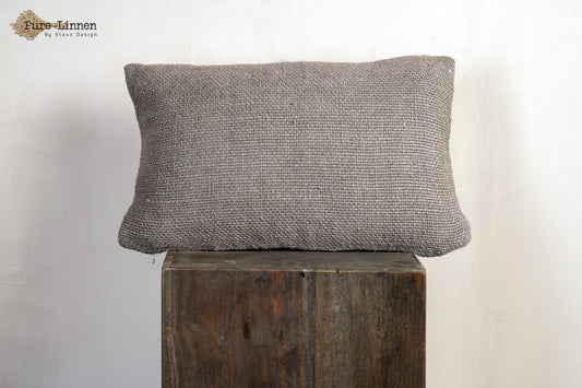 Sierkussen 100% linnen "Rebecca" Grey incl. binnen kussen 30x50cm