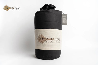 Linen Bedspread Black/Diamond - Pure Linen