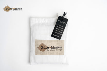 Linen Pillowcase White/Buttons - Pure Linen