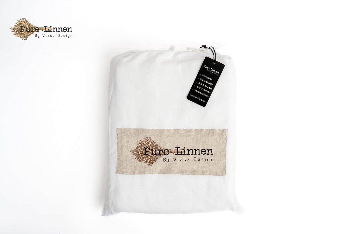 Linen Duvet Cover White/Buttons - Pure Linen