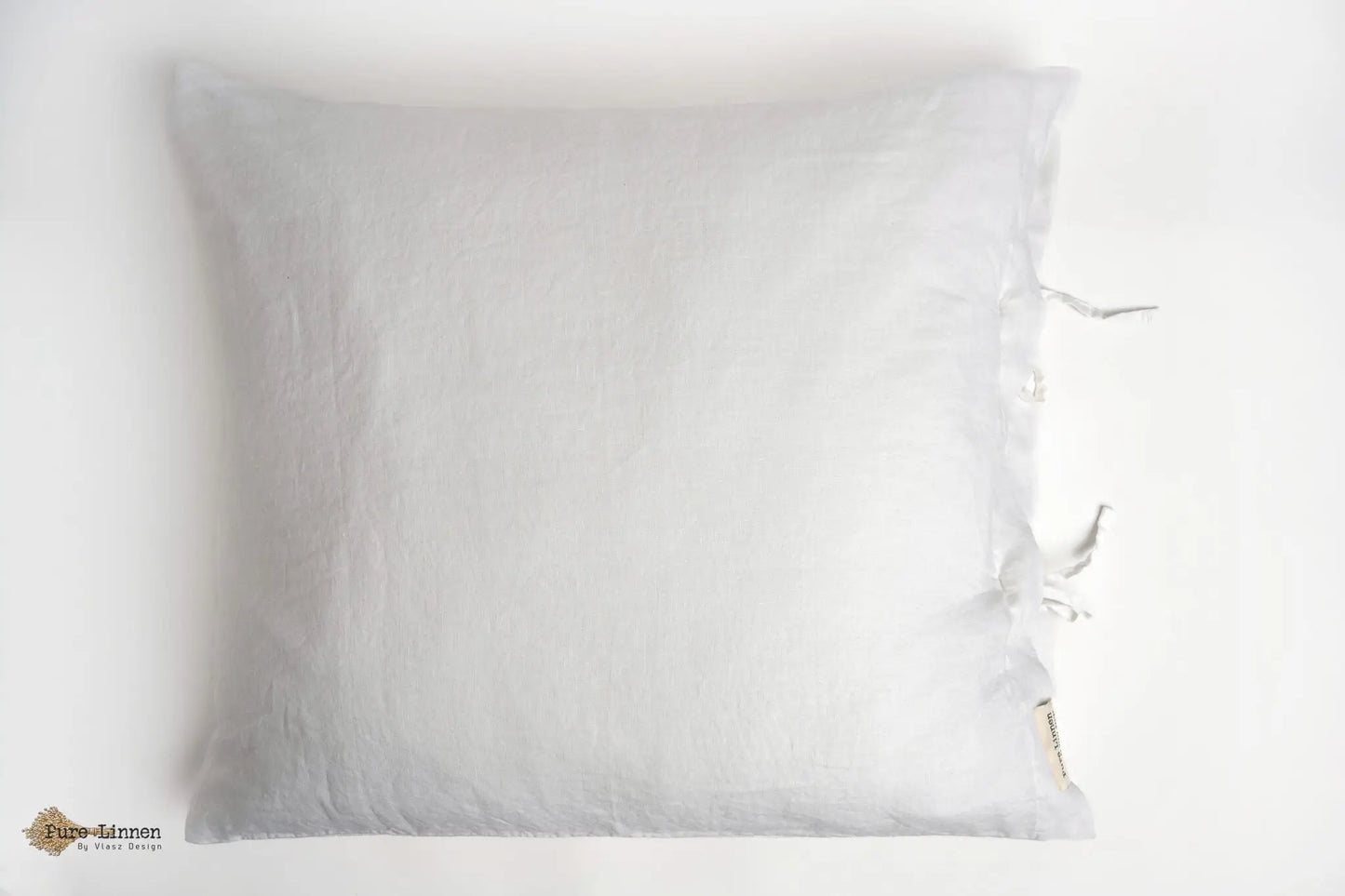 Linen Pillowcase White/Bow - Pure Linen