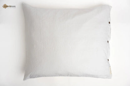 Linen Pillowcase White/Buttons - Pure Linen