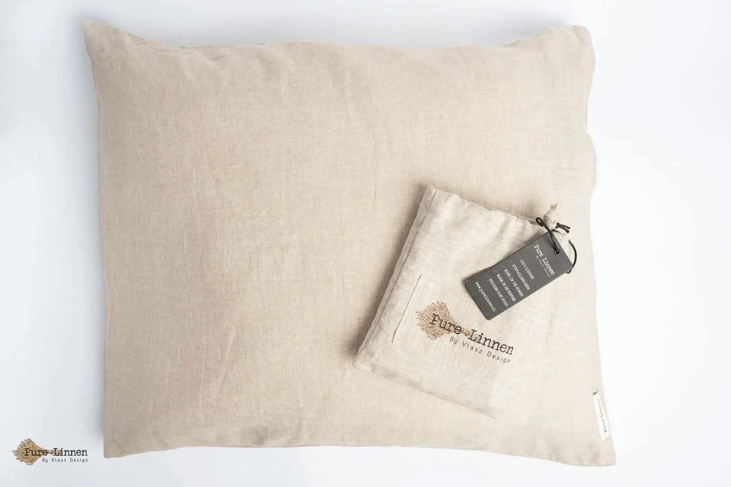 Linen Pillowcase Natural/Tuck-in Strip - Pure Linen