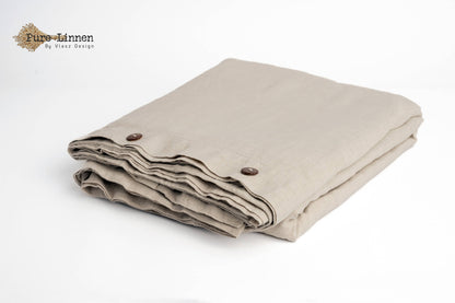 Linen Duvet Cover Natural/Buttons - Pure Linen