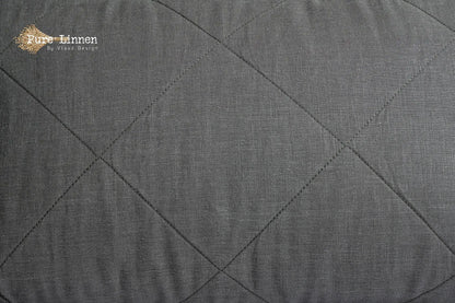Linen Throw Pillow Dark Grey/Diamond - Pure Linen