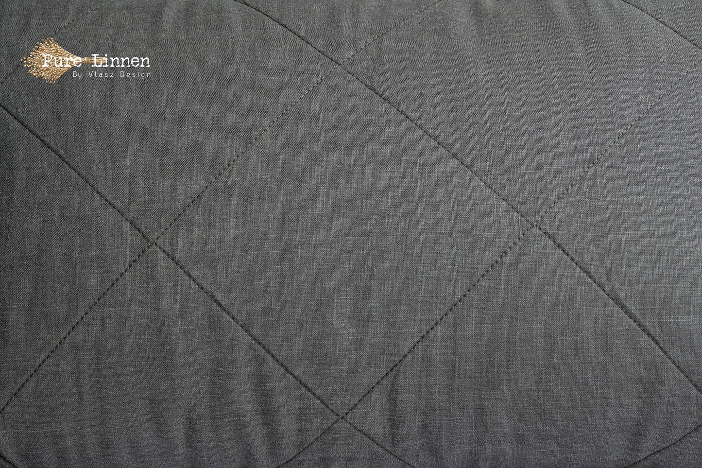 Linen Throw Pillow Dark Grey/Diamond - Pure Linen