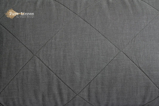 Tagesdecke aus Leinen, Dunkelgrau/Diamant – reines Leinen