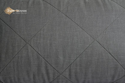 Linen Bedspread Dark Grey/Diamond - Pure Linen