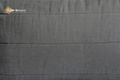 Linen Throw Pillow Dark Grey/Stripes - Pure Linen