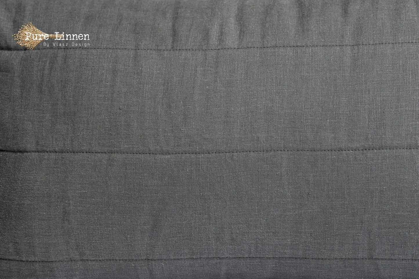 Linen Bed Runner/Bed Runner Dark Grey/Stripes - Pure Linen