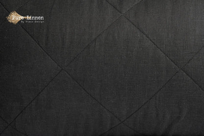 Linen Bedspread Black/Diamond - Pure Linen