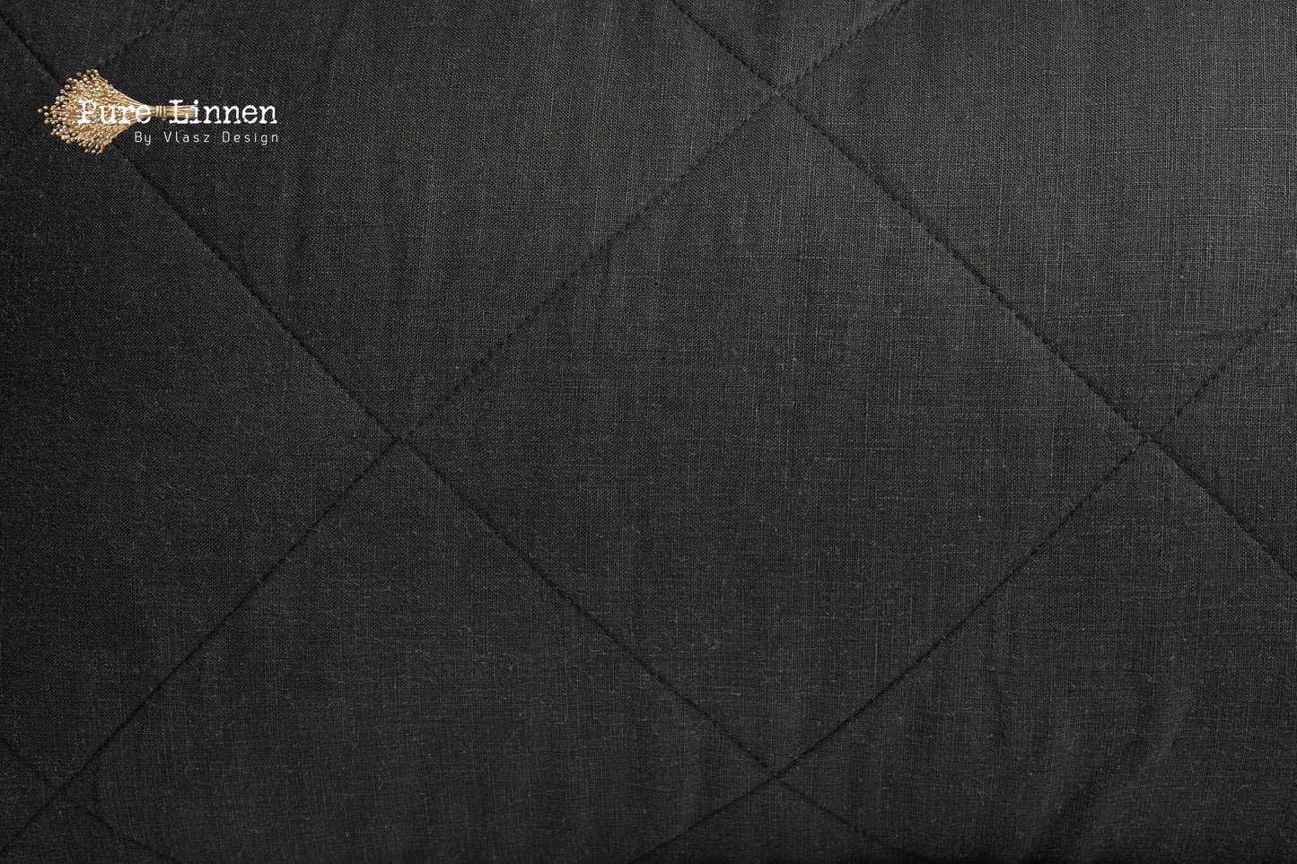 Linen Bedspread Black/Diamond - Pure Linen